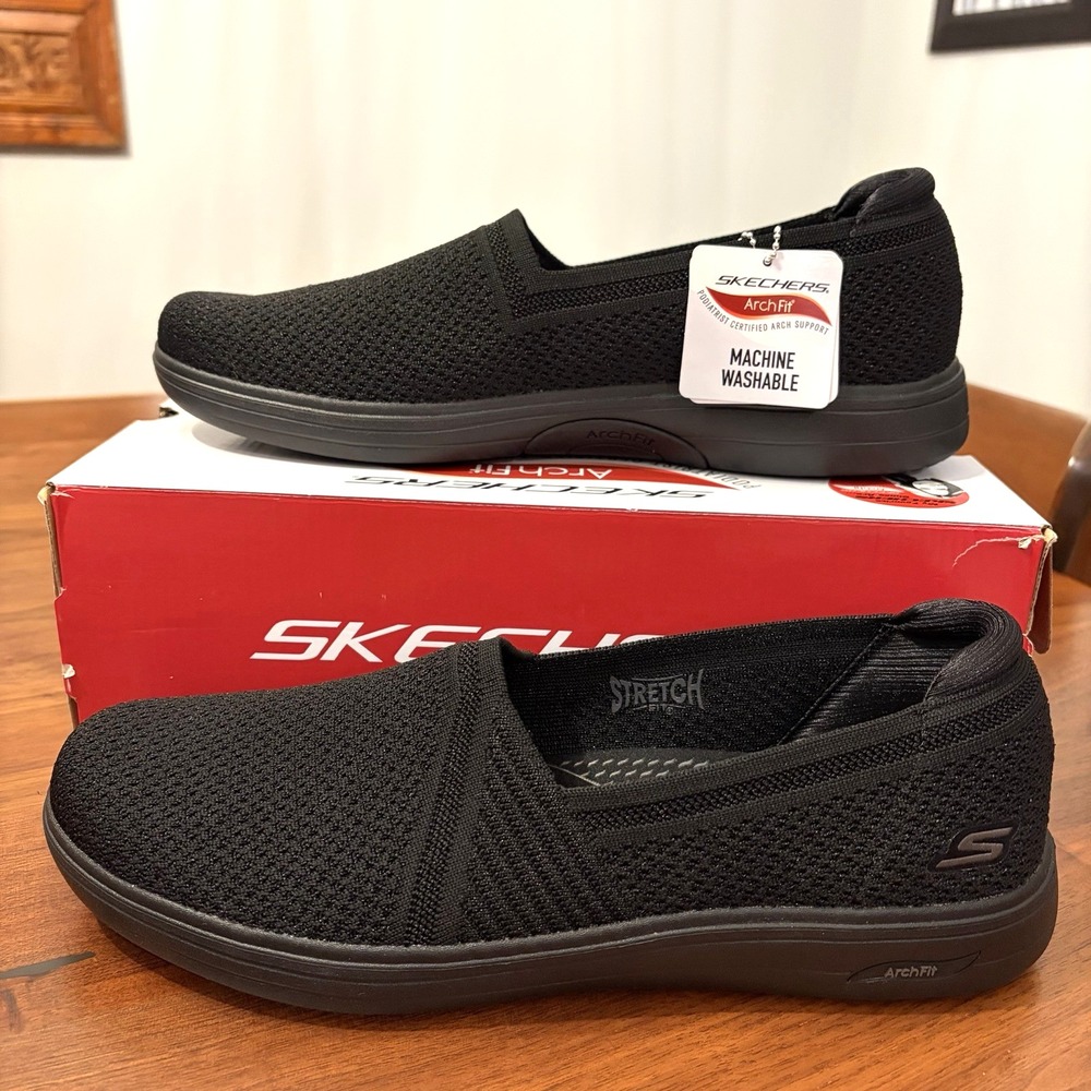 Skechers On The Go Arch Fit Inspire Sydney Womens 12 Slip On Black 138701 BBK